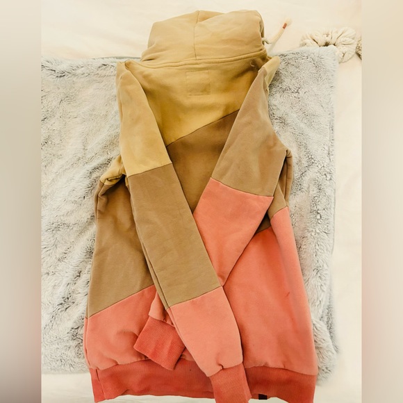 Ampersand Color block Surf Hoodie Pink & Tan XS - Picture 5 of 5